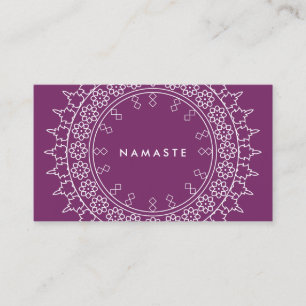 Lilor för Boho chic MandalaNamaste Yoga Visitkort