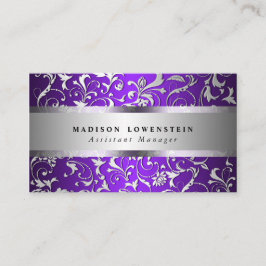 Lilor för mönster för elegant silverkrusidull visitkort