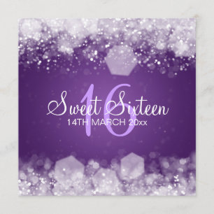 Lilor för natt för sweet sixteenparty Sparkling Inbjudningar