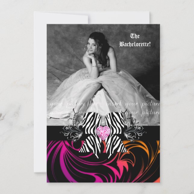 Lilor för orange för foto för inbjudningar (Framsida)