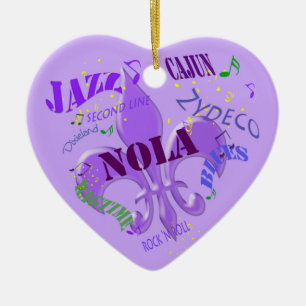 Lilor för personligNew Orleans musik Julgransprydnad Keramik