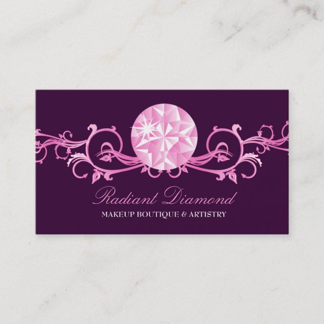 lilor för strålglans | för diamant 311-Pink Visitkort (Framsida)
