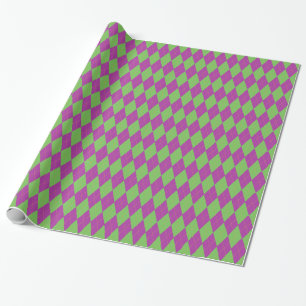 Lilor & gröna Argyle Presentpapper