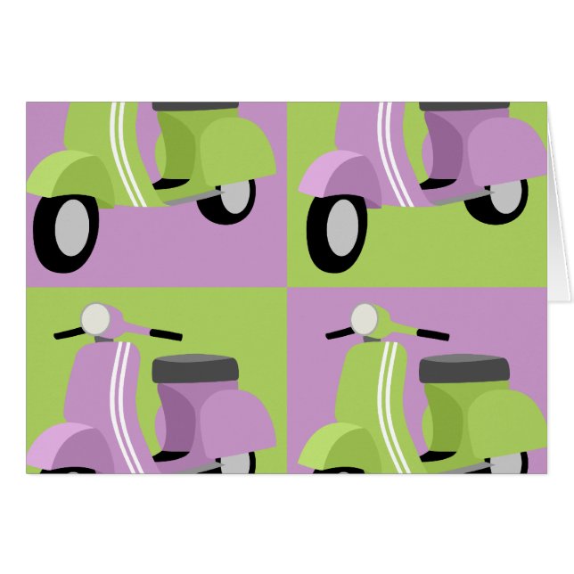 Lilor & grönt hälsningskort (Framsidan Horizontal)