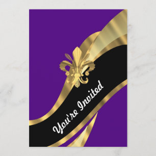 Lilor & guld fleur de lys inbjudningar