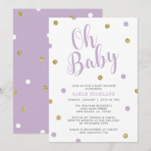 Lilor & guld- glitterOh baby shower