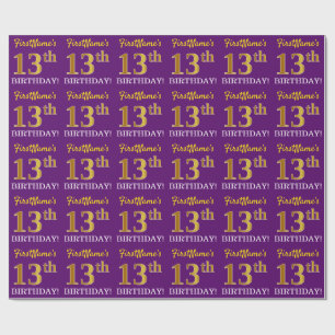 Lilor guld- Look "13th FÖDELSEDAG " för Presentpapper
