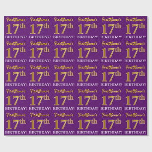 Lilor guld- Look "17th FÖDELSEDAG " för Presentpapper