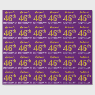 Lilor guld- Look "46th FÖDELSEDAG " för Presentpapper