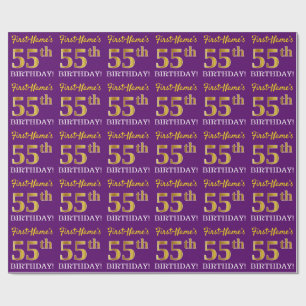 Lilor guld- Look "55th FÖDELSEDAG " för Presentpapper