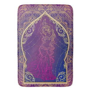 Lilor & guld- marockansk arabisk buk som dansar badrumsmatta