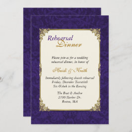 Lilor & guld- repetition middaginbjudan för inbjudningar