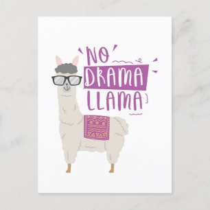 Lilor ingen dramaLlama Helg Vykort