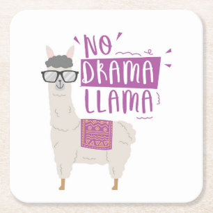 Lilor ingen dramaLlama Underlägg Papper Kvadrat