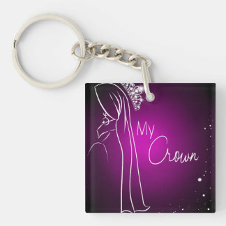 Lilor min krona kvadrerar (tvåsidiga) Keychain