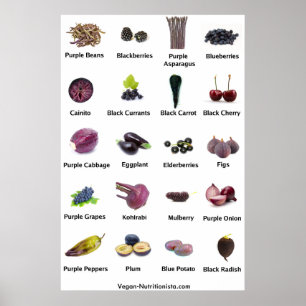 Lilor och blåttfrukter och grönsaker poster