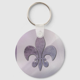 Lilor och grått fleur-de-lis nyckelring
