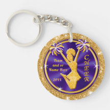 Lilor och guld- Cheerleading Keychains