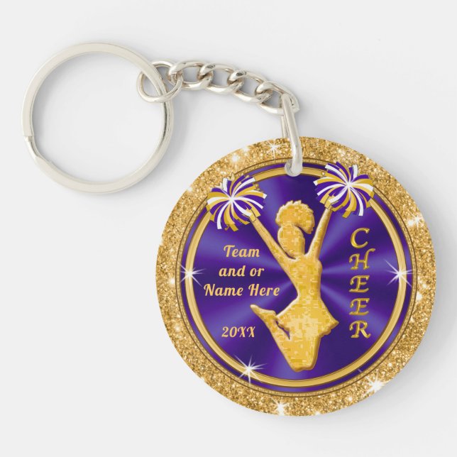 Lilor och guld- Cheerleading Keychains (Framsidan)