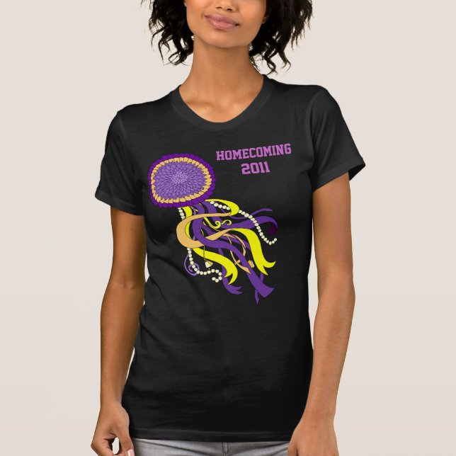 Lilor och guld för T-tröja för hemkomstmorsadamer Tee Shirt (Framsida)