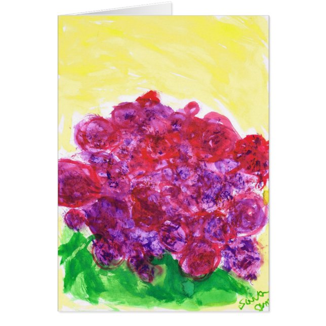 Lilor och röd ros hälsningskort (Framsidan)