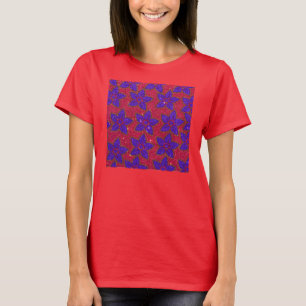 Lilor och rosor blänker det blom- trycket tee shirt