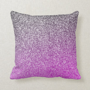 Lilor och silverglitter Ombre ser flickaktigt Glam Kudde