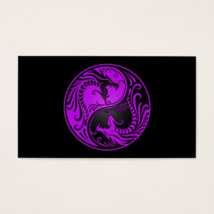 Lilor och svart Yin Yang drakar Visitkort