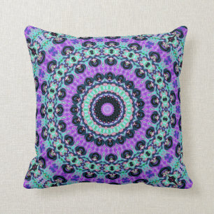 Lilor och turkosMandala Kudde