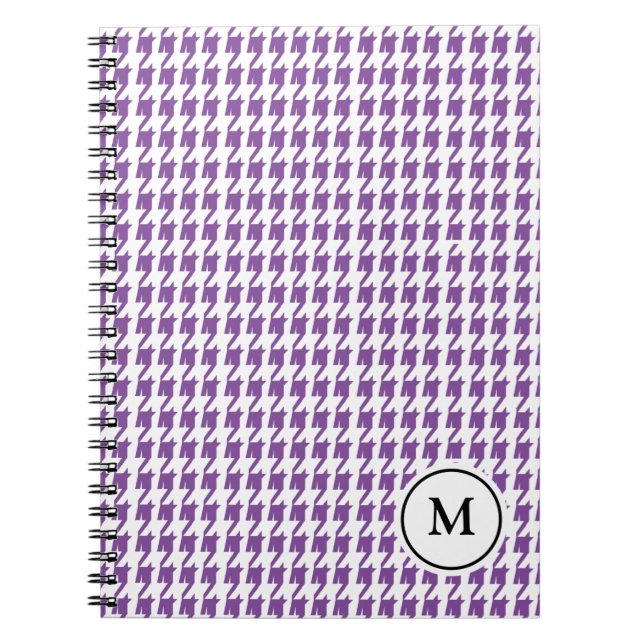 Lilor och vit Houndstooth för Anteckningsbok (Framsidan)