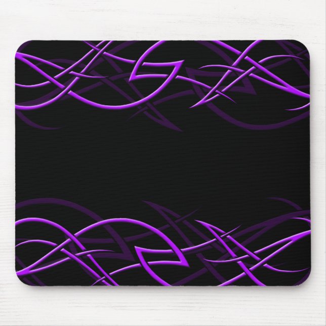 Lilor på svart "elegans" Mousepad Musmatta (Framsidan)