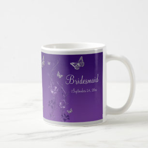 Lilor silverfjärilar, blom- brudtärnamugg kaffemugg
