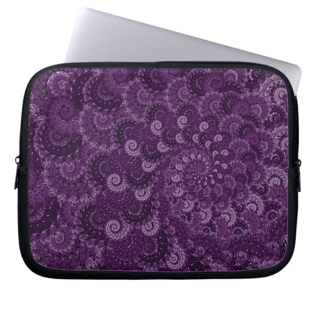 Lilor virvlar runt Fractalmönster Laptop Sleeve (Framsidan)
