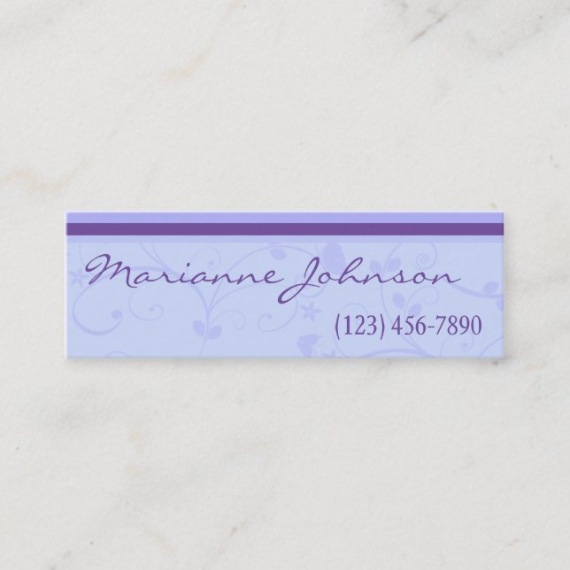 Lilor virvlar runt våren profilerar kortet mini visitkort (Framsida)