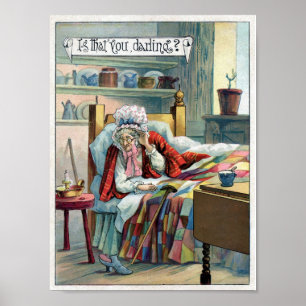 Lil'Red Riding Huvas GranMa Vintage Art Poster