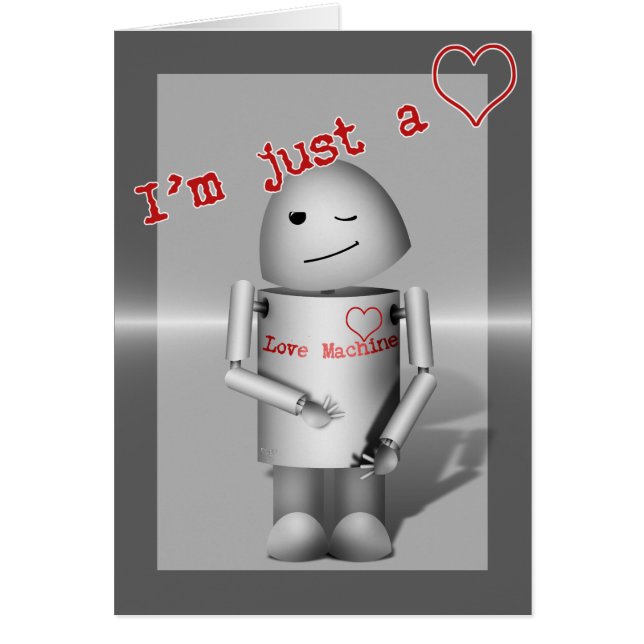 (Lil'Robo-x9) Kärlek Maskin Hälsningskort (Framsidan)