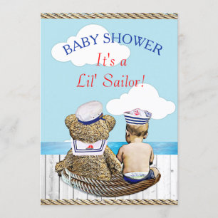 Lil'Sailor Boy's Baby Shower Inbjudningar