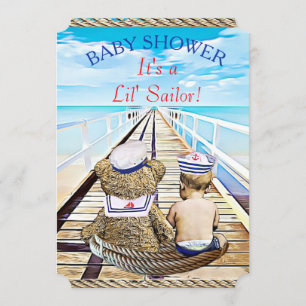 Lil'Sailor Boy's Baby Shower Inbjudningar