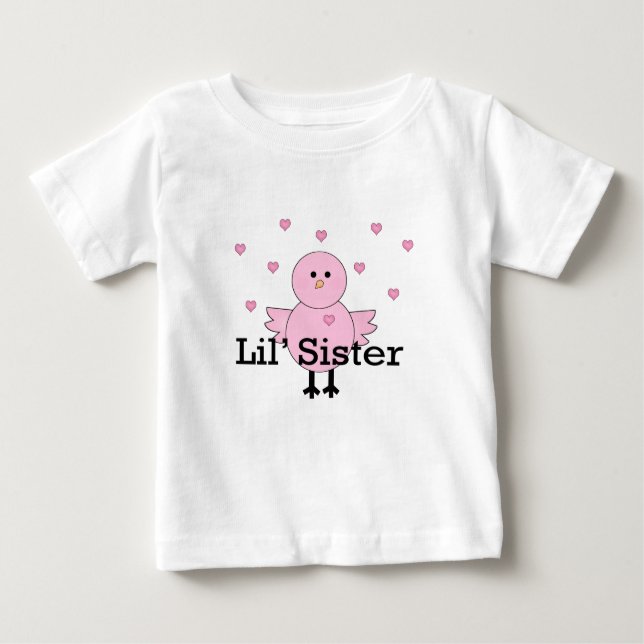 Lil'Sister Rosa Chick & Hearts T-shirt (Framsida)
