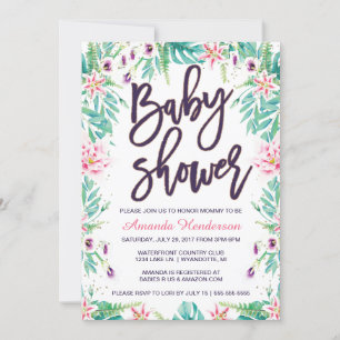 Lily Barnrumsinbjudan Blommig Barnrumsinbjudan Inbjudningar