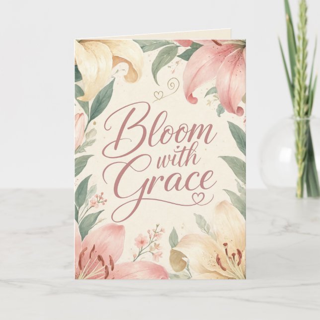 Lily: Blomma med grace Kort (Framsida)
