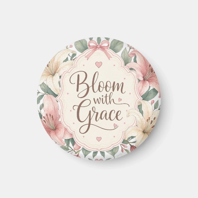 Lily: Blomma med grace Magnet (Framsidan)