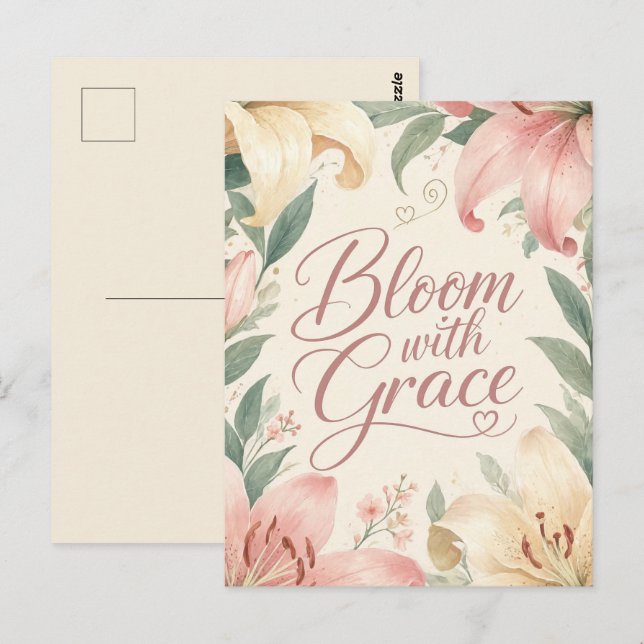 Lily: Blomma med grace Vykort (Fram/baksida)