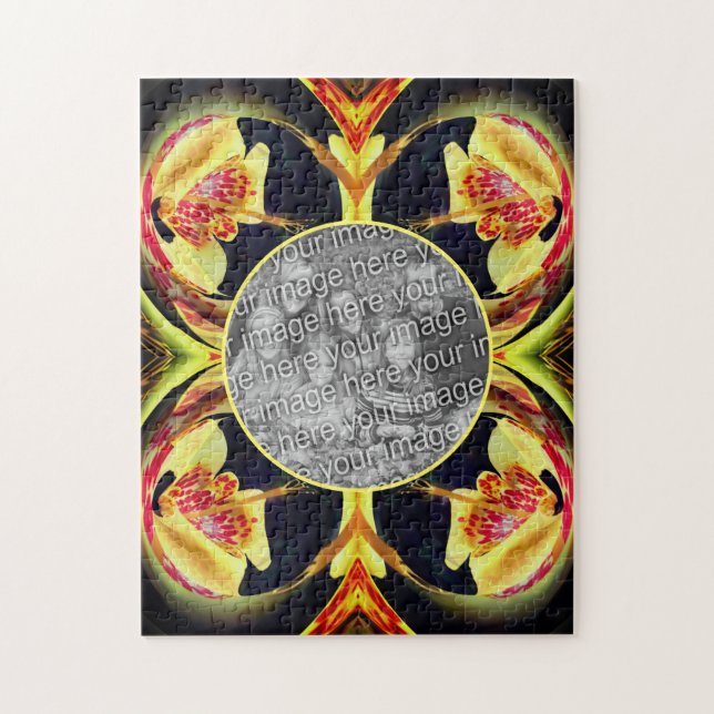 Lily Blommigt Abstrakt Ram Skapar ditt eget foto Pussel (Vertikal)