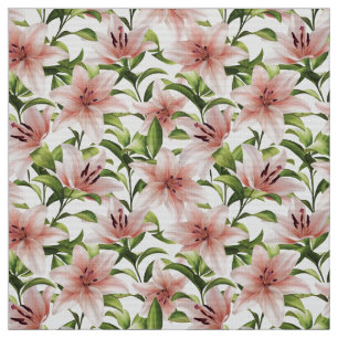 Lily blommor. Blommönster Tyg