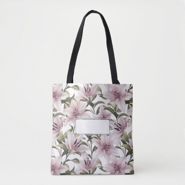 Lily blommor. Blommönster Tygkasse (Framsida)