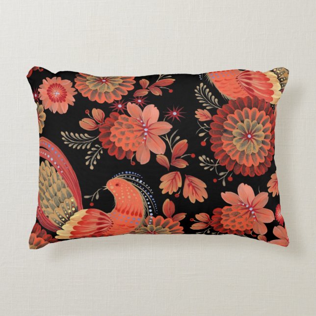 Lily Blommor sömlös mönster dekorativ kudde (Framsidan)