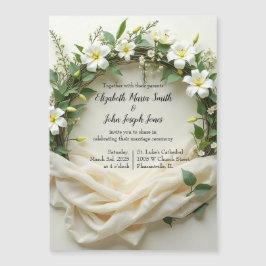 Lily Bröllops Krans Magnetisk Inbjudningskort