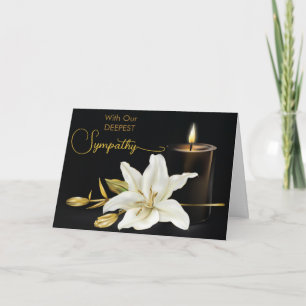 Lily Candle Black Guld Sympathy Kort