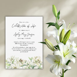 Lily Celebration of Life Begravning Inbjudningar